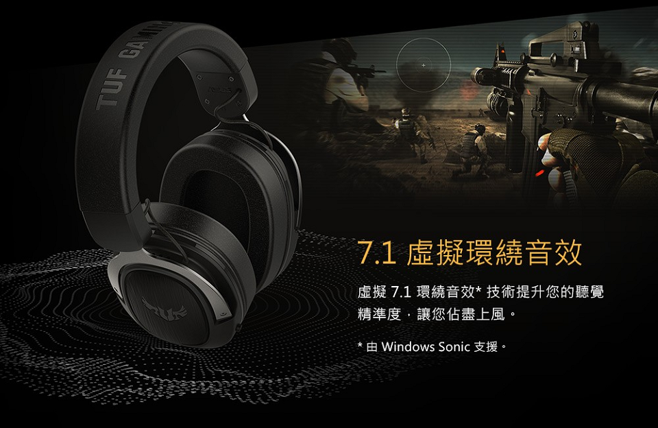 米特3C數位–華碩 TUF GAMING H3 Gun Mental電競耳機/黑/耳罩式/90YH028G-B1UA00