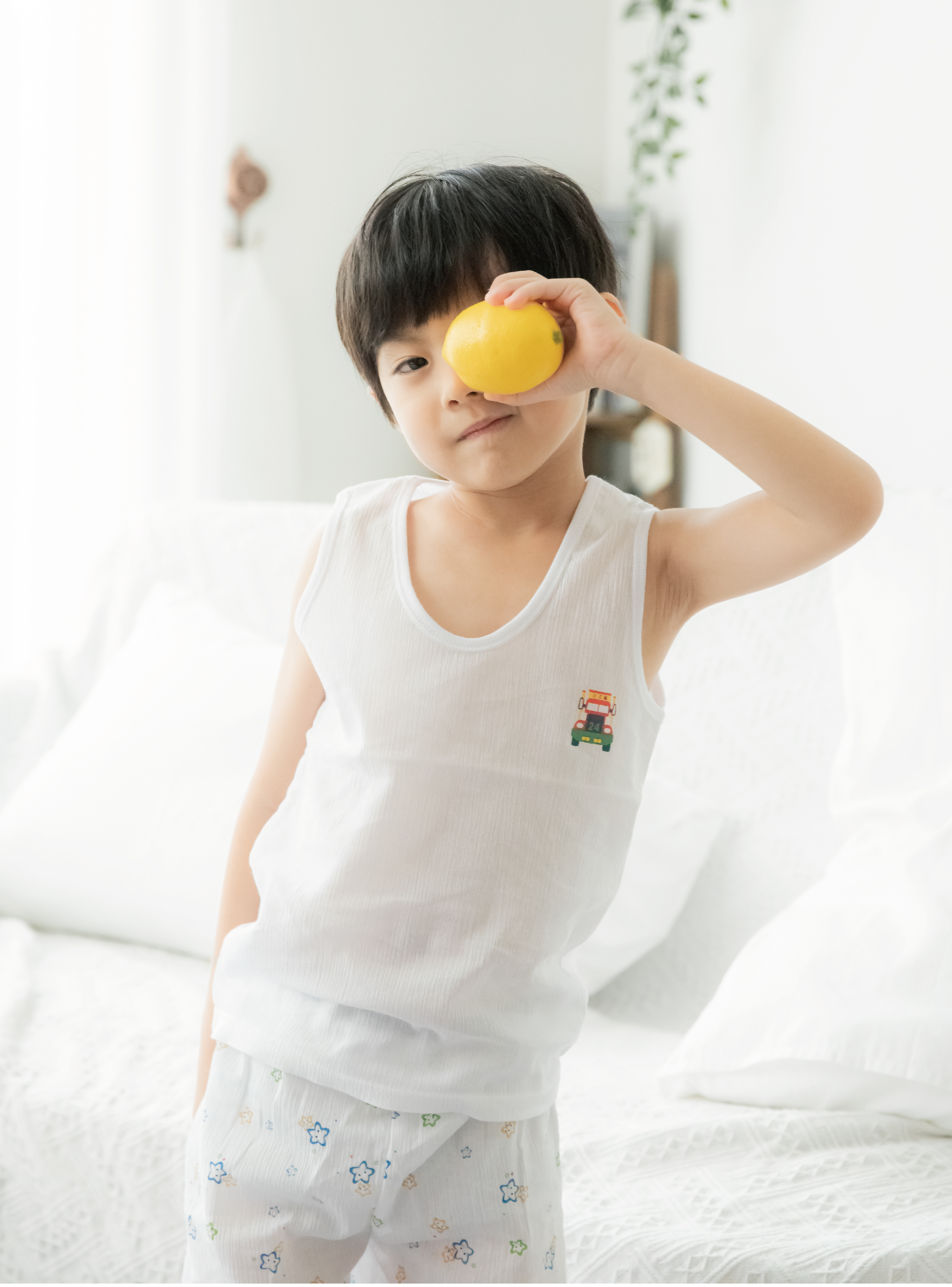 小三福 三福 100%純棉兒童竹紗小背心