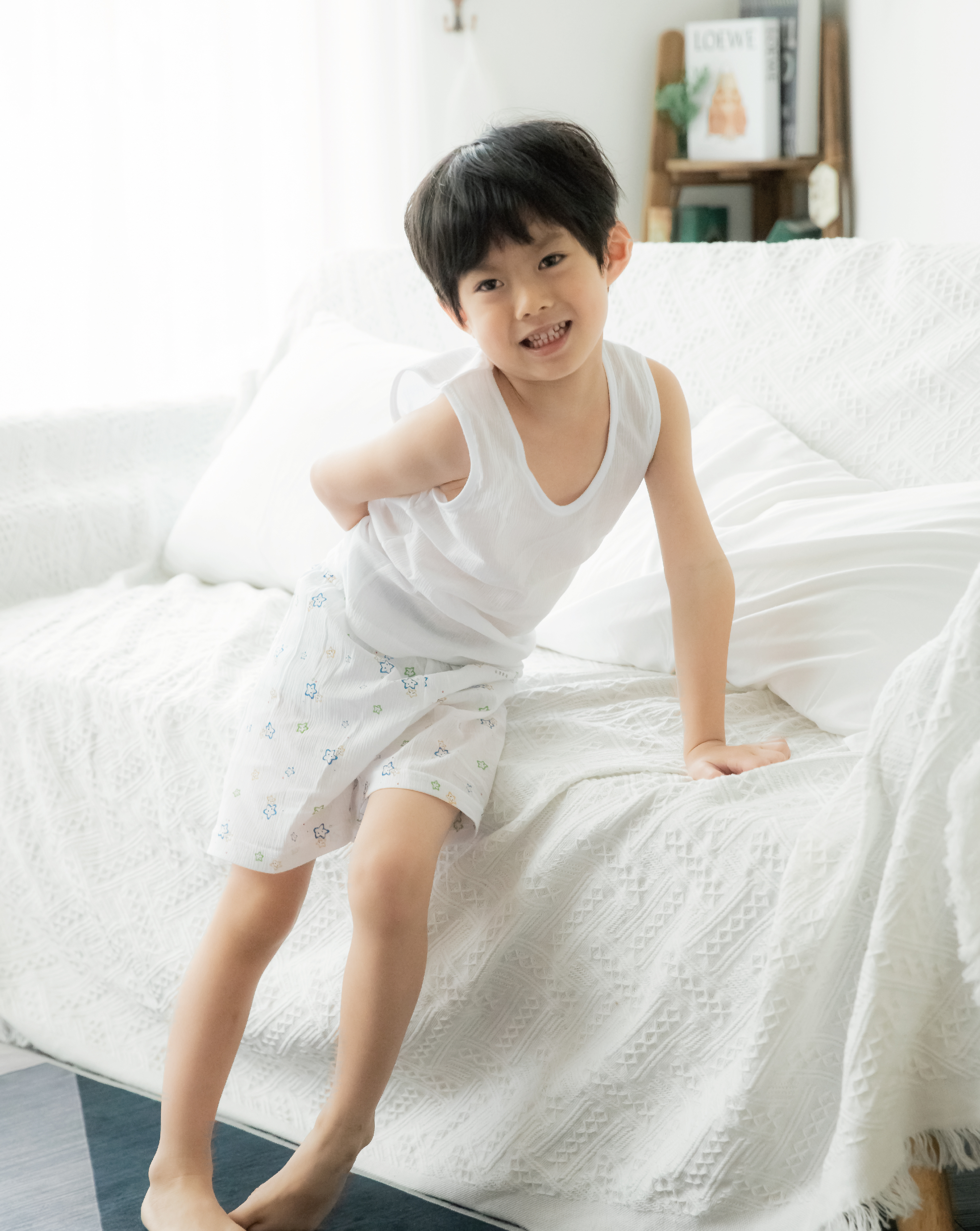 小三福 三福 100%純棉兒童竹紗小背心