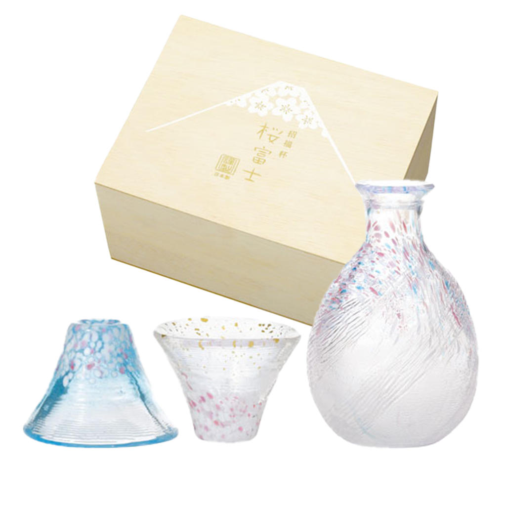 日本東洋佐佐木| 富士山招福杯- 青・赤富士流彩清酒杯木箱套裝| 酒蛙
