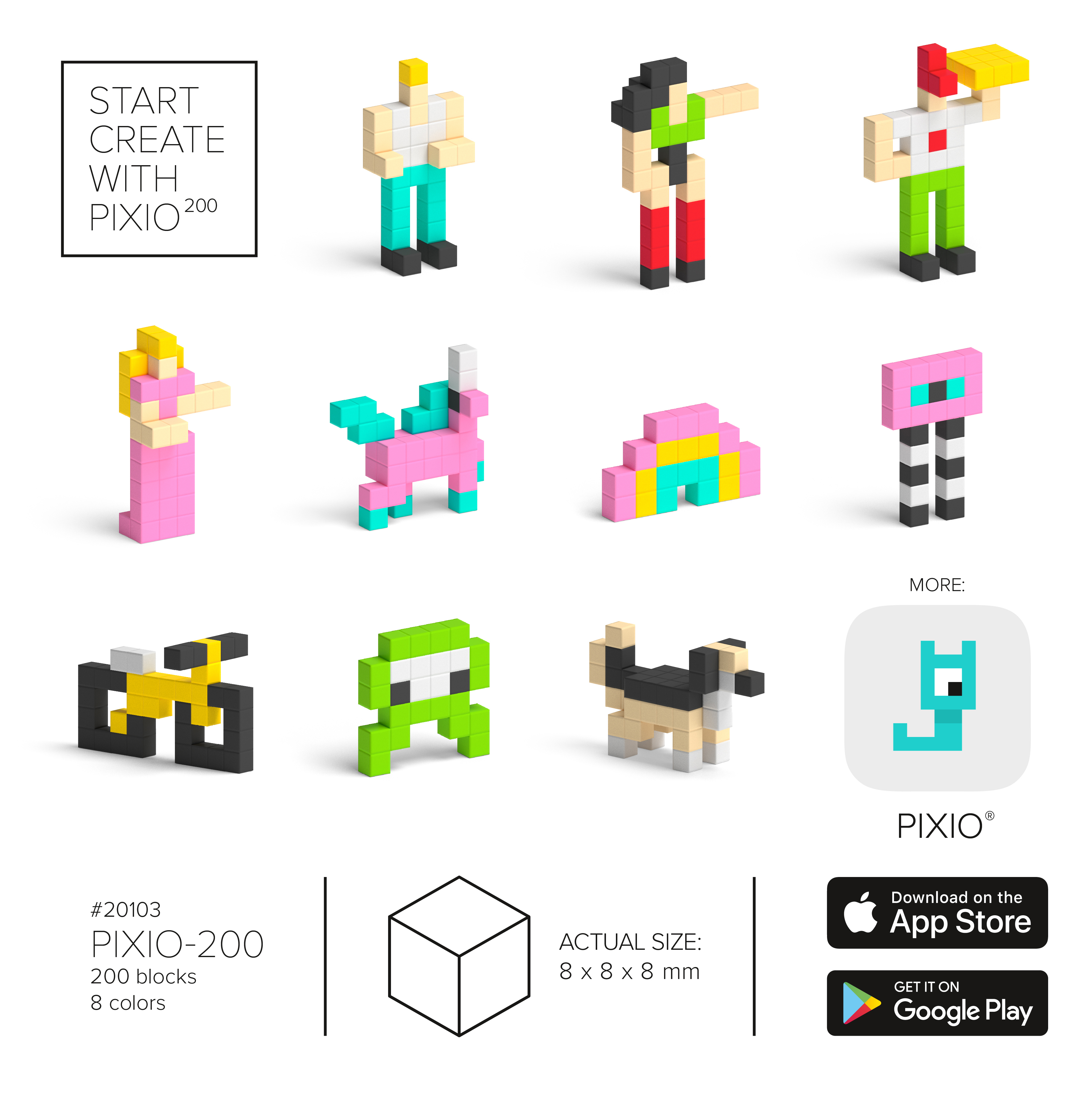 PIXIO - 磁性方塊 200
