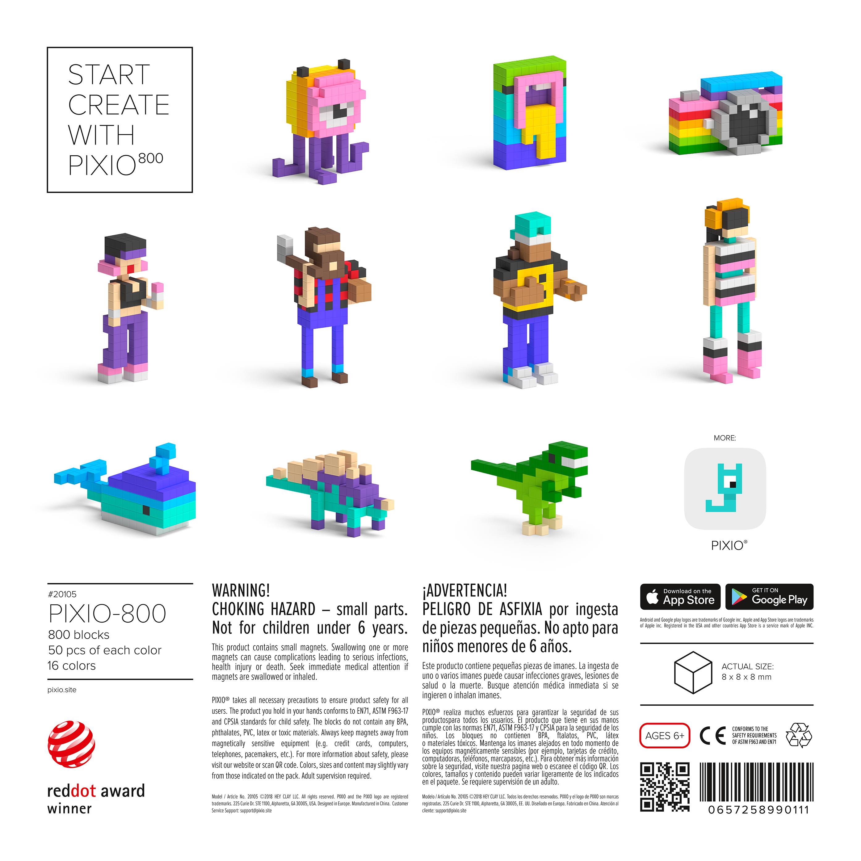 PIXIO - 磁性方塊 800