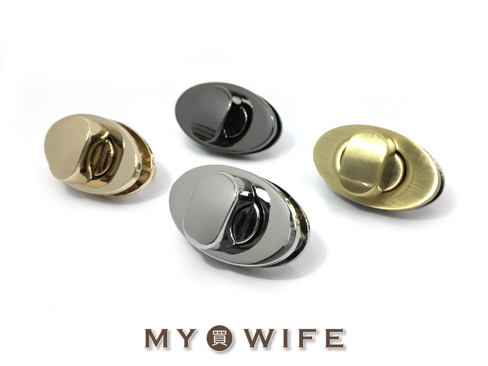 37x22mm橢圓合金轉鎖扣_4色【GY-8305】