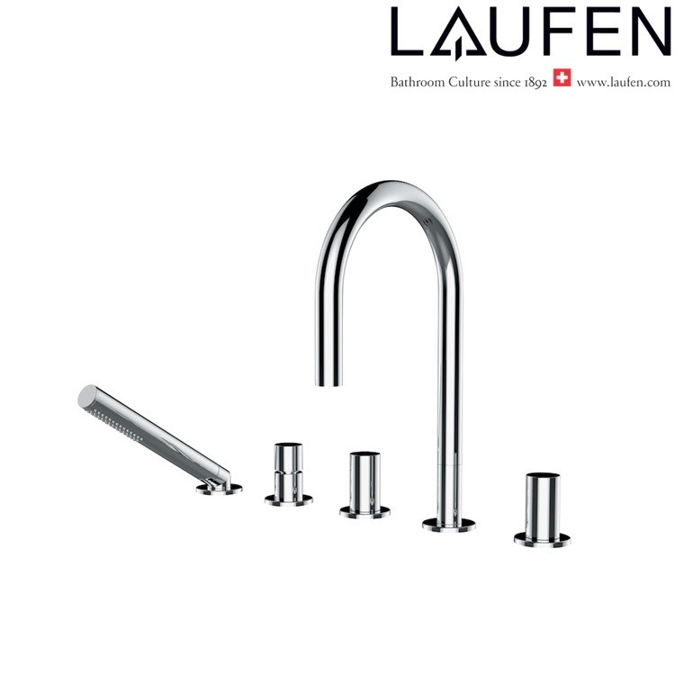 Laufen "Kartell by LAUFEN" 3.2233.5.004.282.1 5-Hole Bath Mixer with hand shower