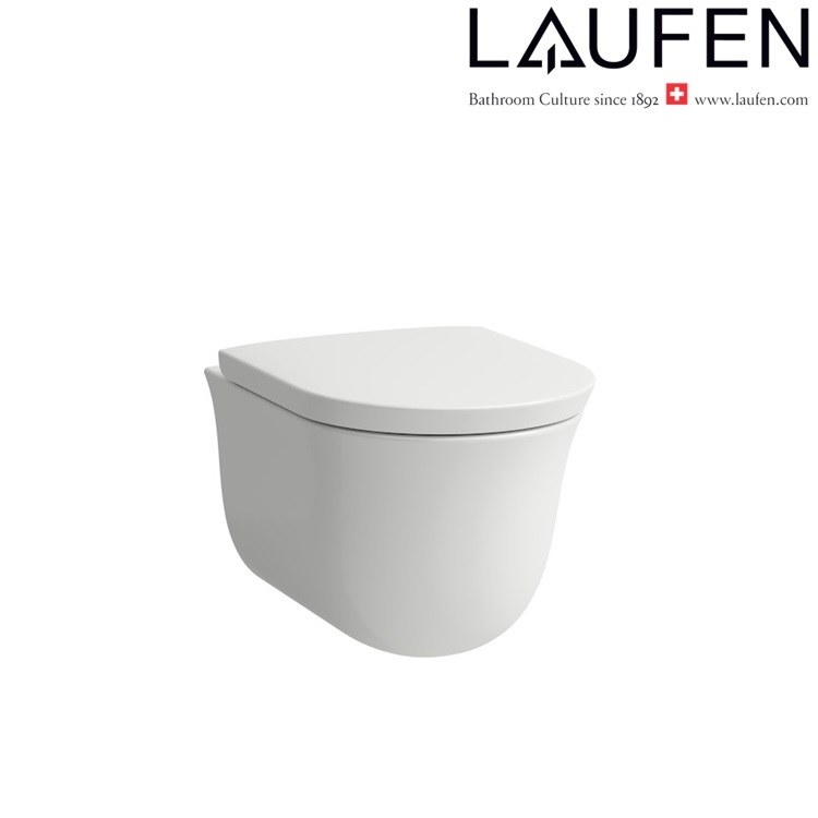 Laufen "The New Classic" 8.2085.1.000.000.1 + 8.9185.1.000.000.1 Rimless Wallhung Toilet w/ Soft Closing Cover