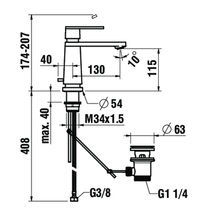 Laufen "The New Classic" HF900503100000 Basin Mixer