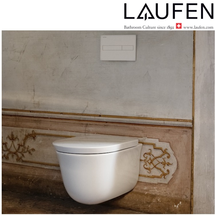 Laufen "The New Classic" 8.2085.1.000.000.1 + 8.9185.1.000.000.1 Rimless Wallhung Toilet w/ Soft Closing Cover