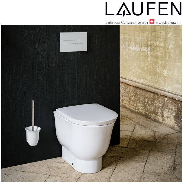 Laufen "The New Classic" 8.2385.1.000.000.1 + 8.9185.1.000.000.1 Rimless Floorstanding Toilet w/ Soft Closing Cover