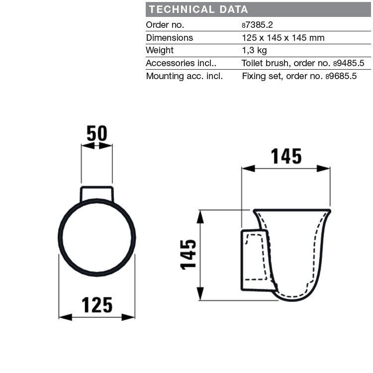 Laufen "The New Classic" 8.7385.2.000.000.1 Toilet Brush Holder