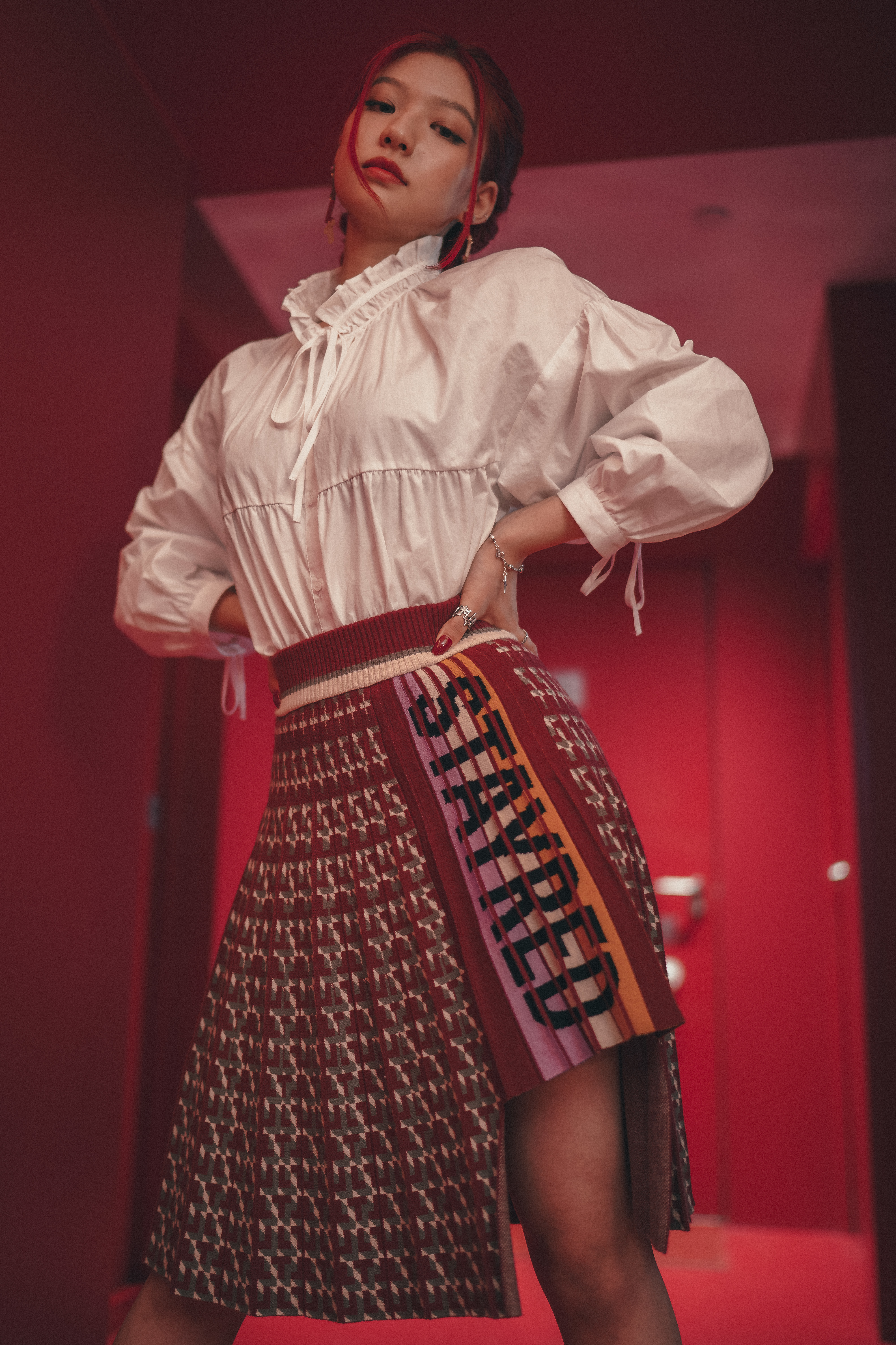 【DREAMSTARTER】不規則針織百褶裙