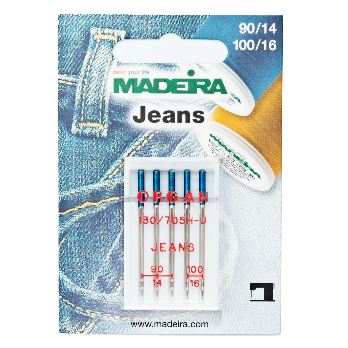 〔家用型〕牛仔布綜合針90/#14+100/#16(5入裝)