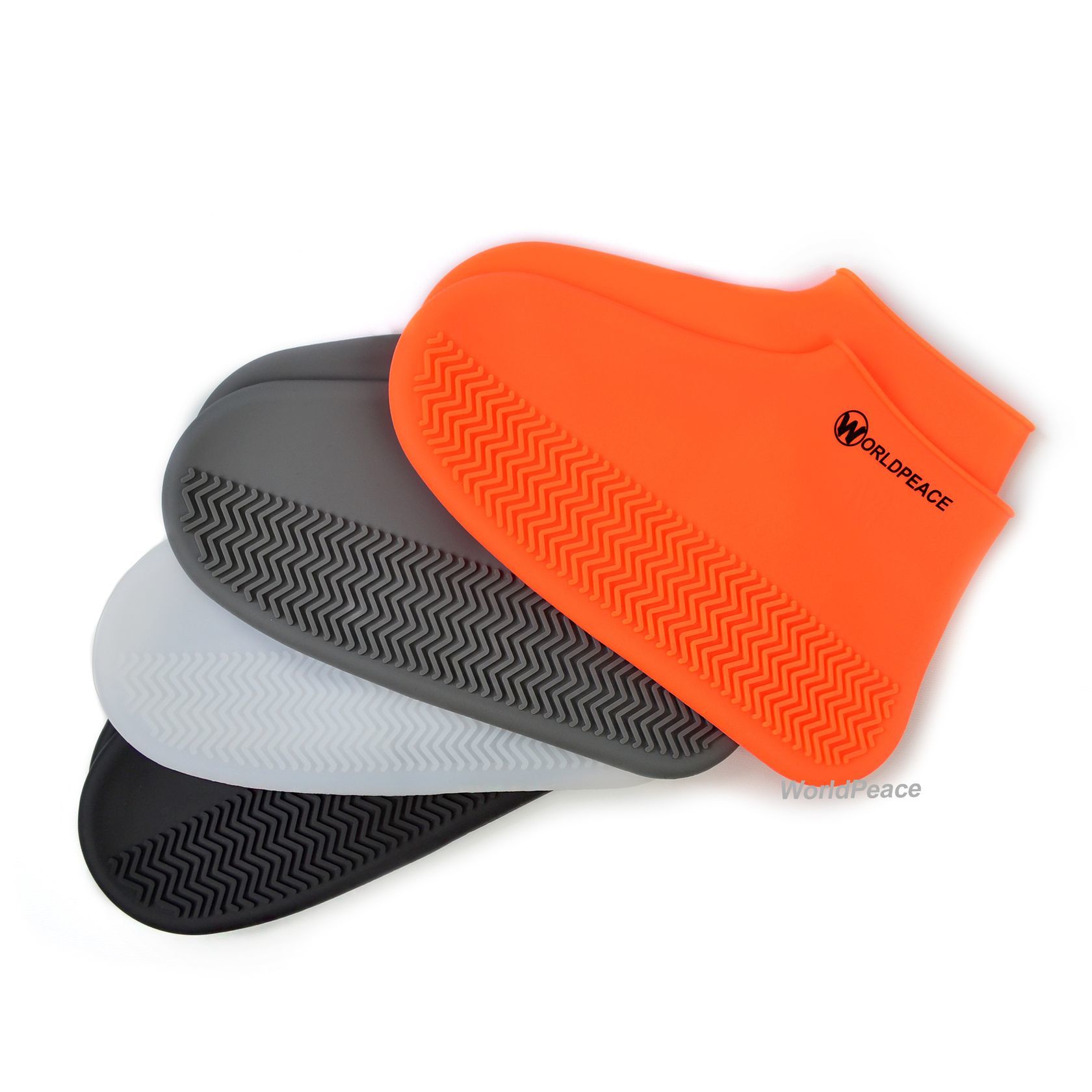 Worldpeace 矽膠加厚款 防水鞋套 雨鞋套 環保鞋套 防雨鞋套 球鞋防水 雨天救星 防滑耐磨底 / WPSC-001-02 [EW]