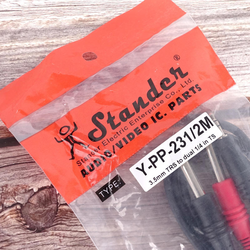 Stander 訊號線 Y-PP-231-2M 立體 3.5 轉兩條 6.3【全新公司貨】