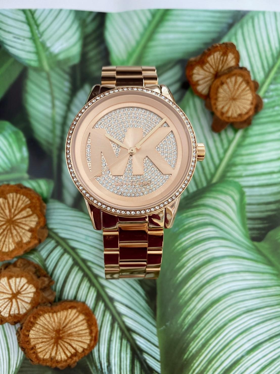 【MICHAEL KORS】華麗晶鑽 滿版大LOGO腕錶 MK6863 42 mm 現代鐘錶