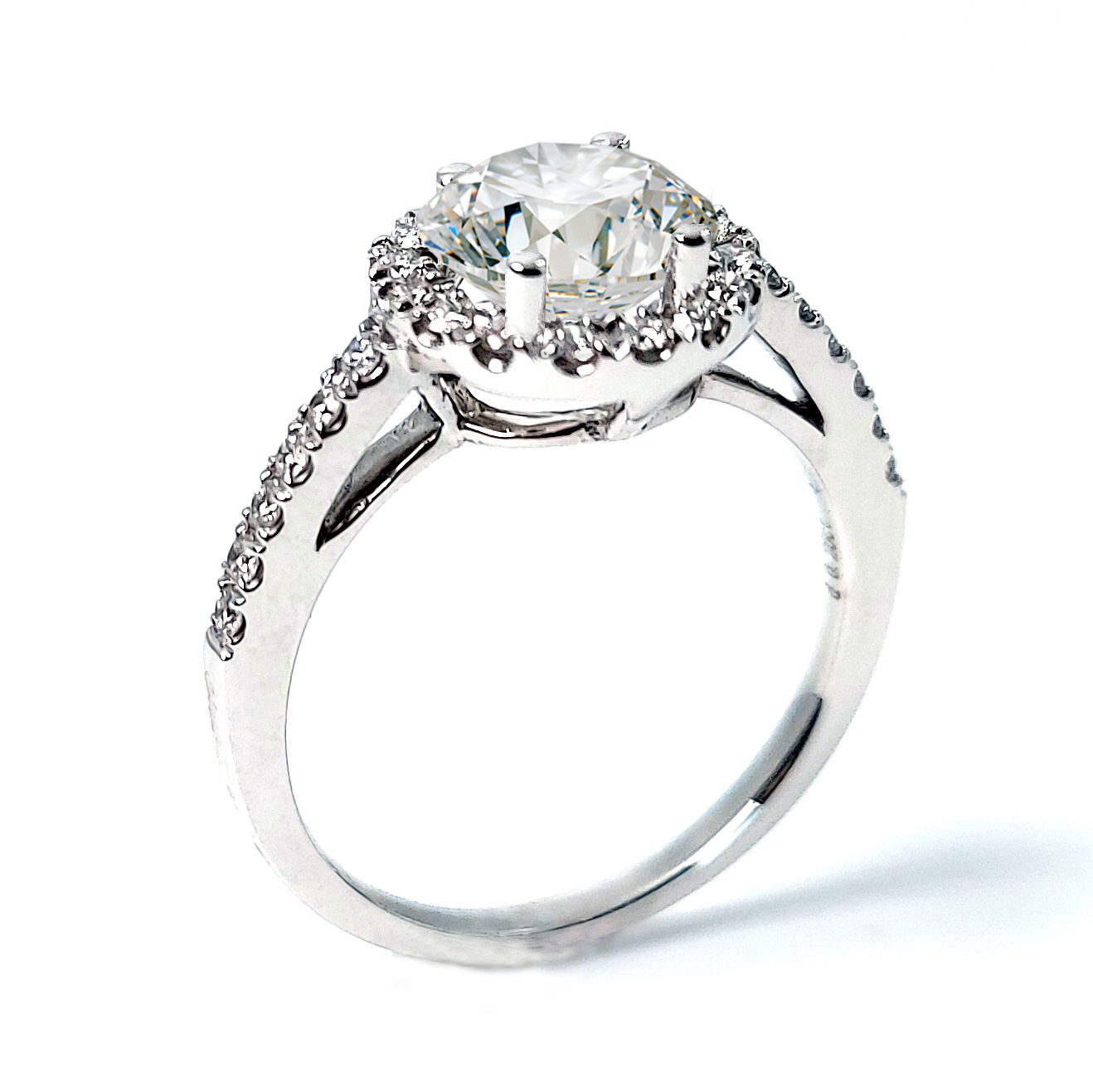 18K白金天然鑽石戒指托 (RS03H5006)