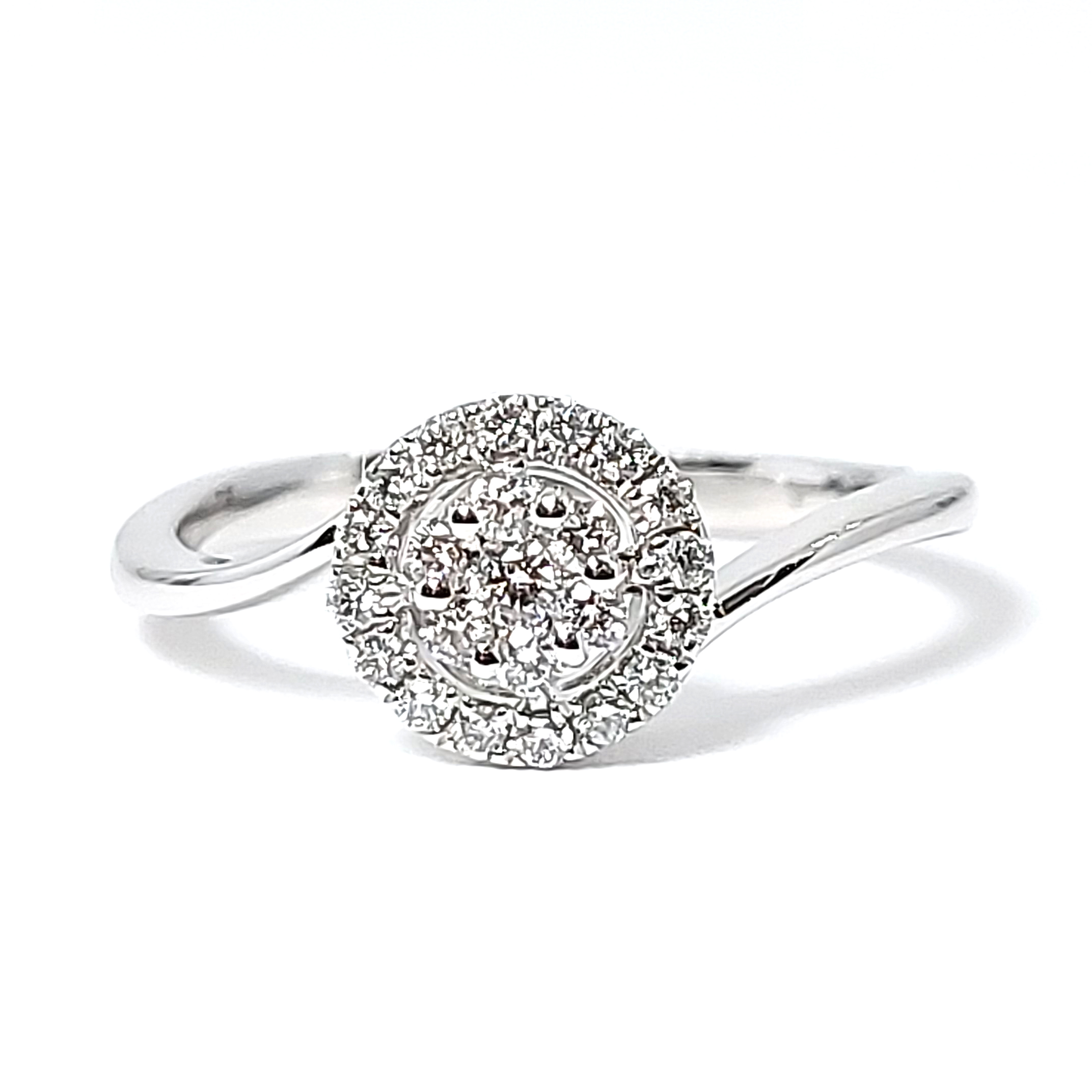 18K白金天然鑽石戒指