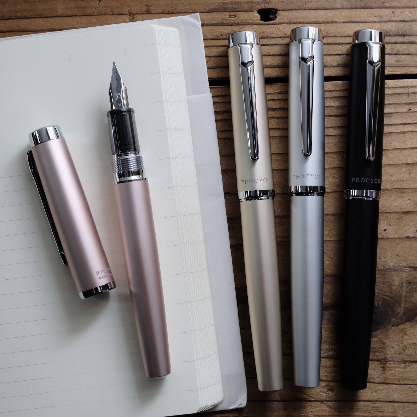 PROCYON 南河三 鋼筆 (霧面金屬色系) ｜白金牌 PLATINUM 日本