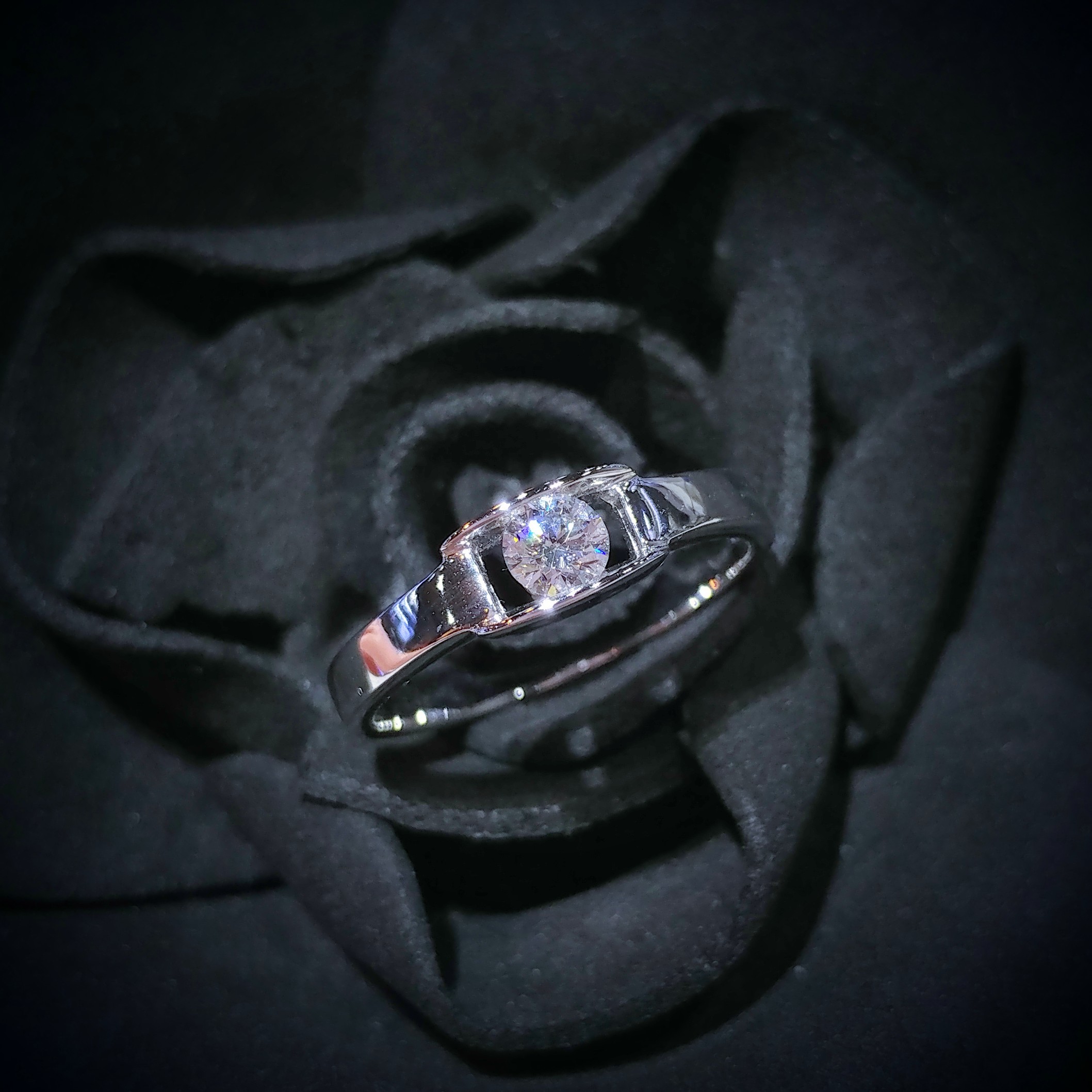 全新18K白金【單粒21份鑽石】戒指