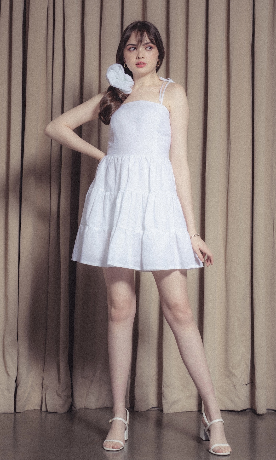 Noelle Linen Dress - White