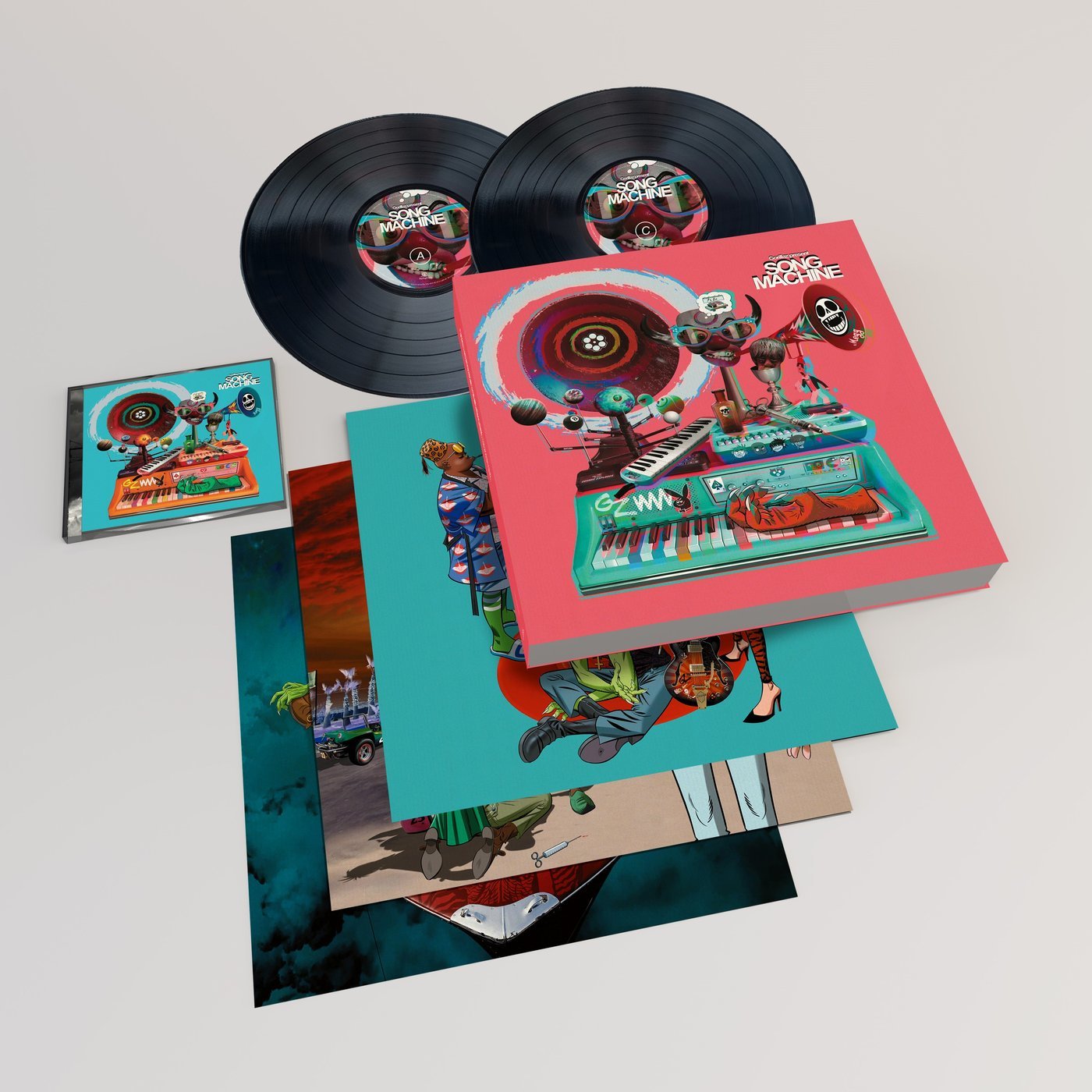 Gorillaz《Song Machine, Season One 》（限量豪華套裝： 2LP + 20-page hardcover + Deluxe CD + 3x 12” art prints + MP3下載卡）