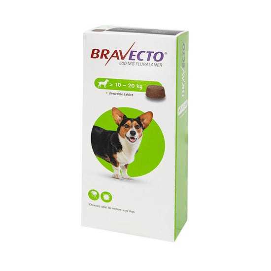 Bravecto一錠除®中型犬隻(1020kg)殺蚤除牛蜱咀嚼肉粒