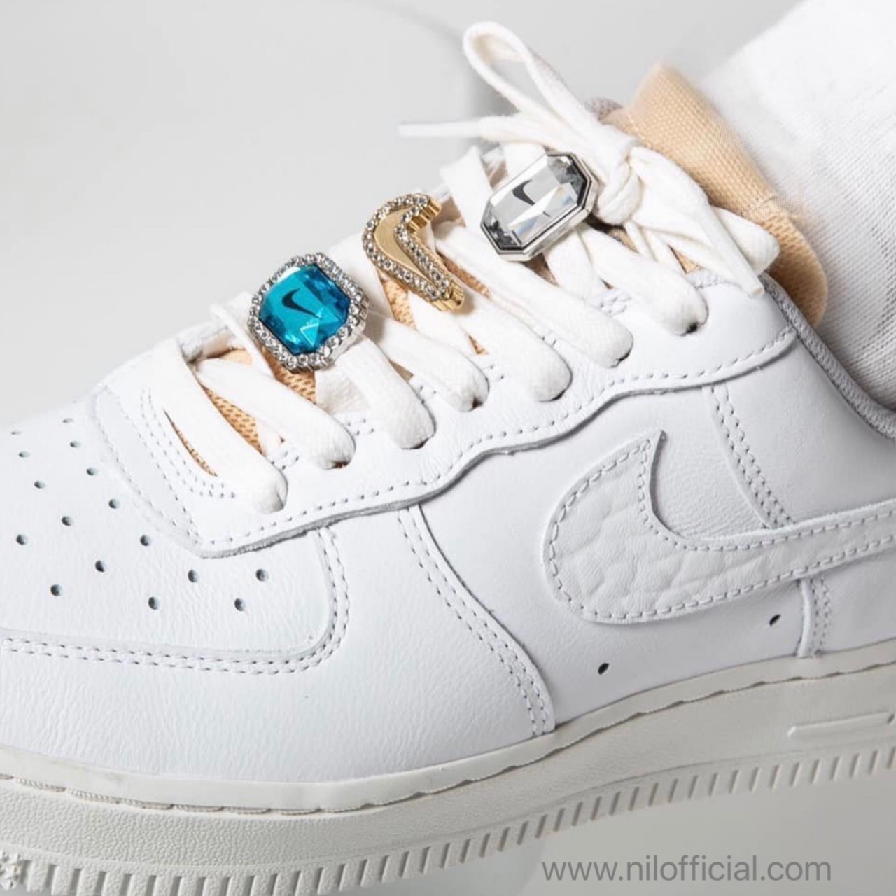Nike Air Force 1 LX 07 AF1 全白 寶石 鑽石 低筒