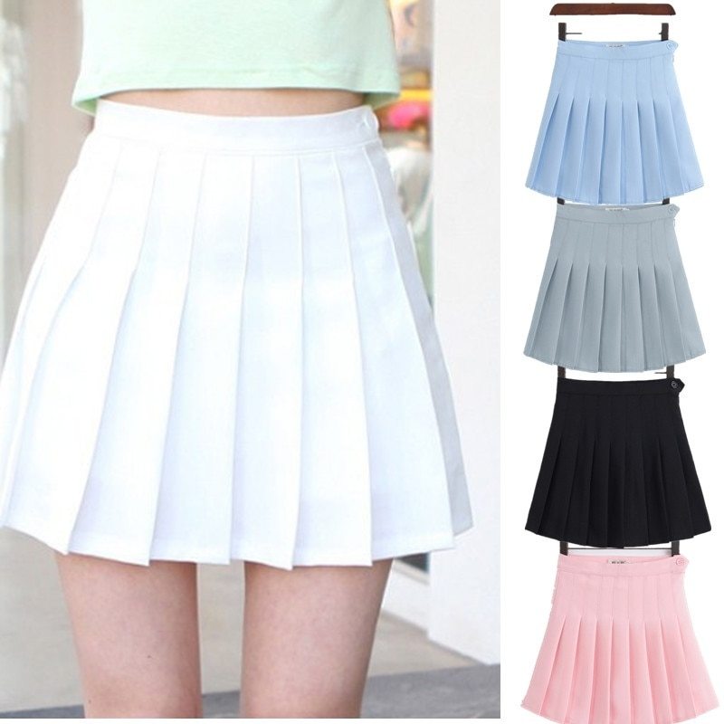 Girls A Lattice Short Dress High Waist Pleated Tennis Skirt Uniform With Inner Shorts Underpants 