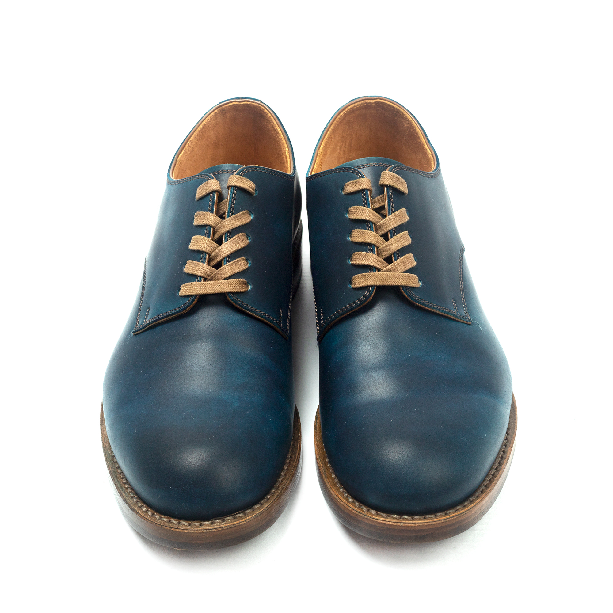 Moto - Cordovan Plain Toe Oxford Shoes (Navy)