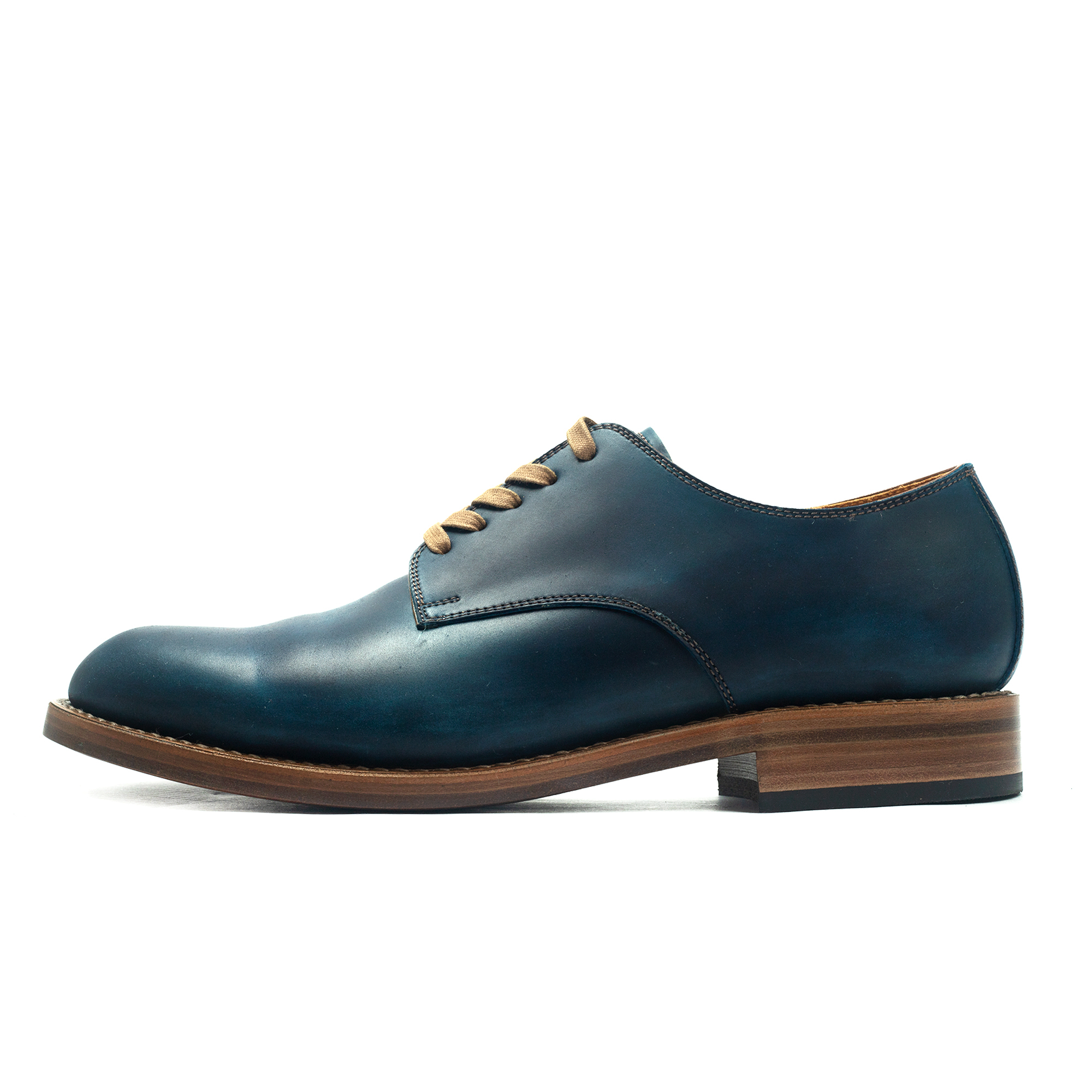 Moto - Cordovan Plain Toe Oxford Shoes (Navy)