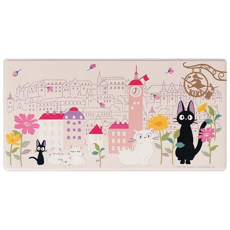 長腳踏墊 魔女宅急便 花城 粉紅色45x90cm