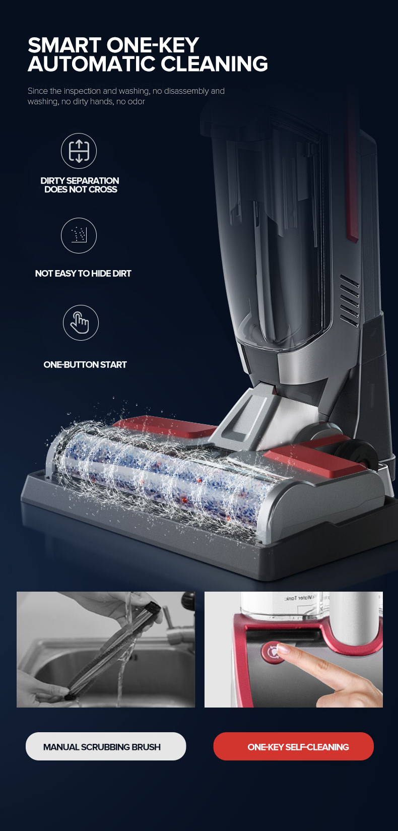 Alfabot iclean 乾濕兩用自動清洗拖地無線吸塵機