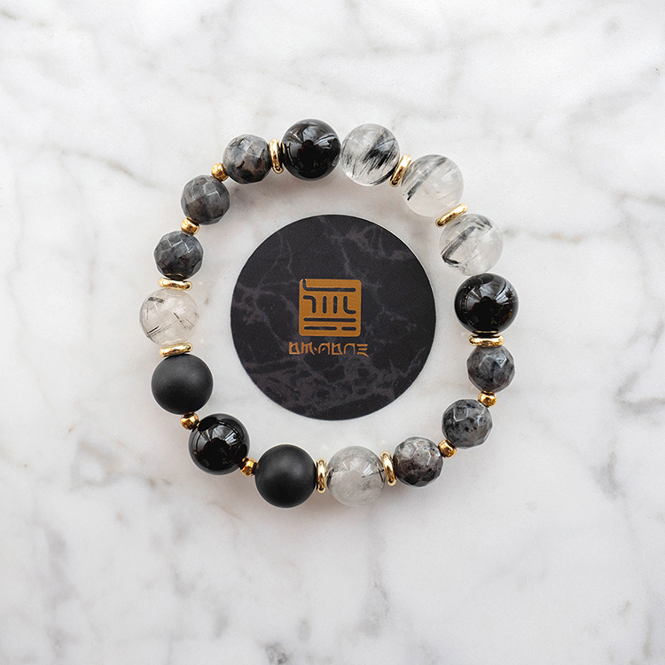 《無OMNONE 玉石手鍊》潑墨系列 - 夜色