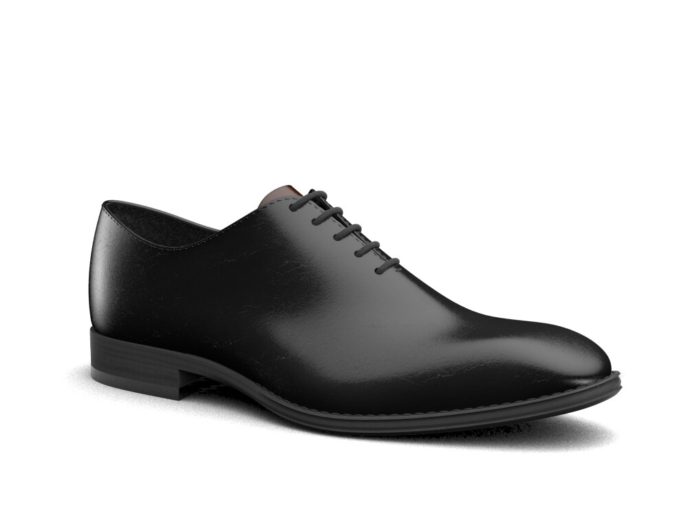 DIS Men Shoes Oxford Plain Cordovan Black Leather (CESARE Model 5)