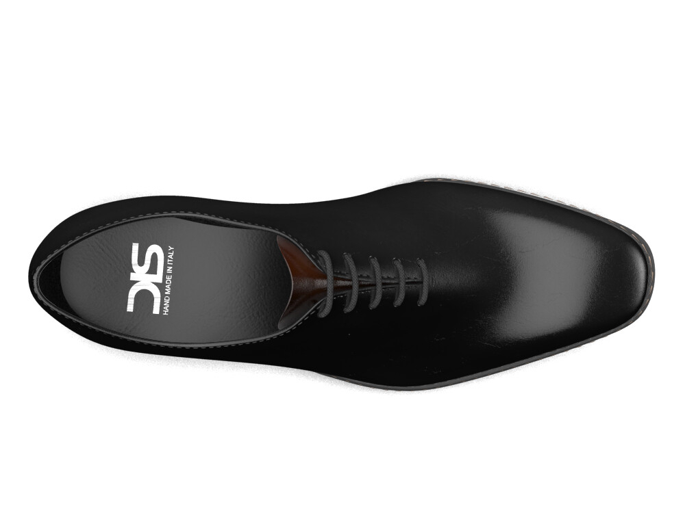 DIS Men Shoes Oxford Plain Cordovan Black Leather (CESARE Model 5)