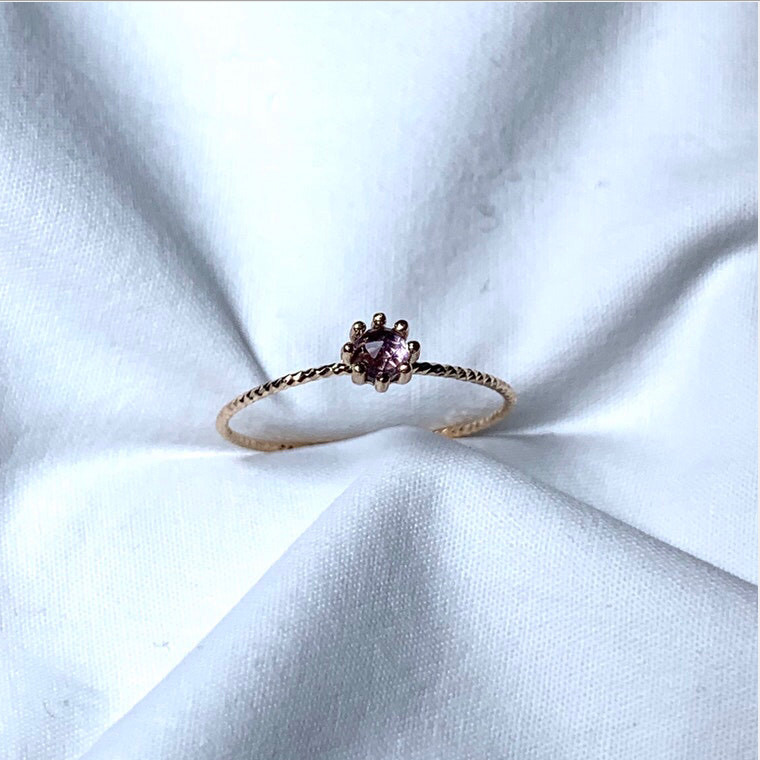 14k八爪紫水晶亮亮戒指