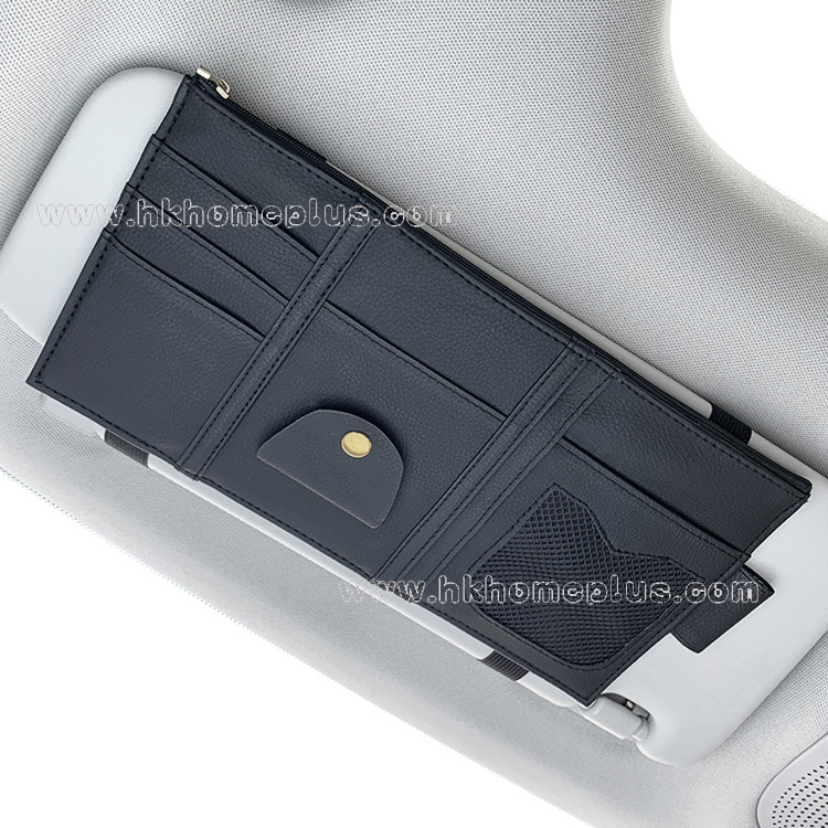 仿皮車用遮陽板收納袋