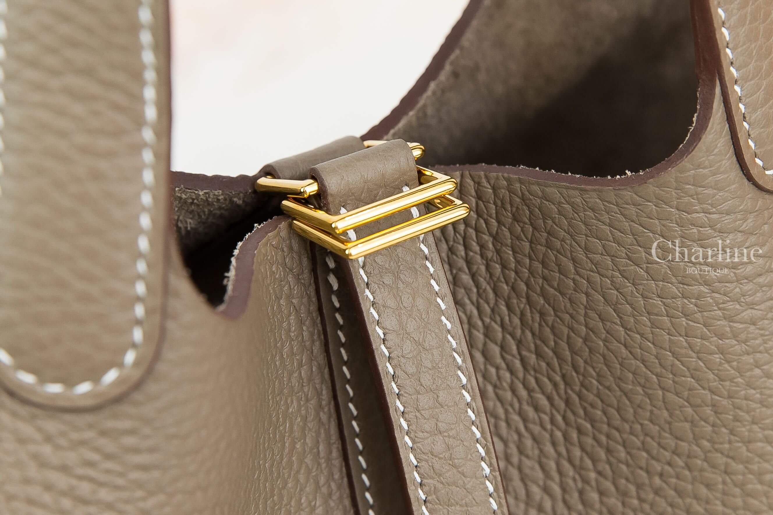 Hermès Picotin Lock 18cm 18 Etoupe Taurillon Clemence 大象灰金釦小型提把水桶包