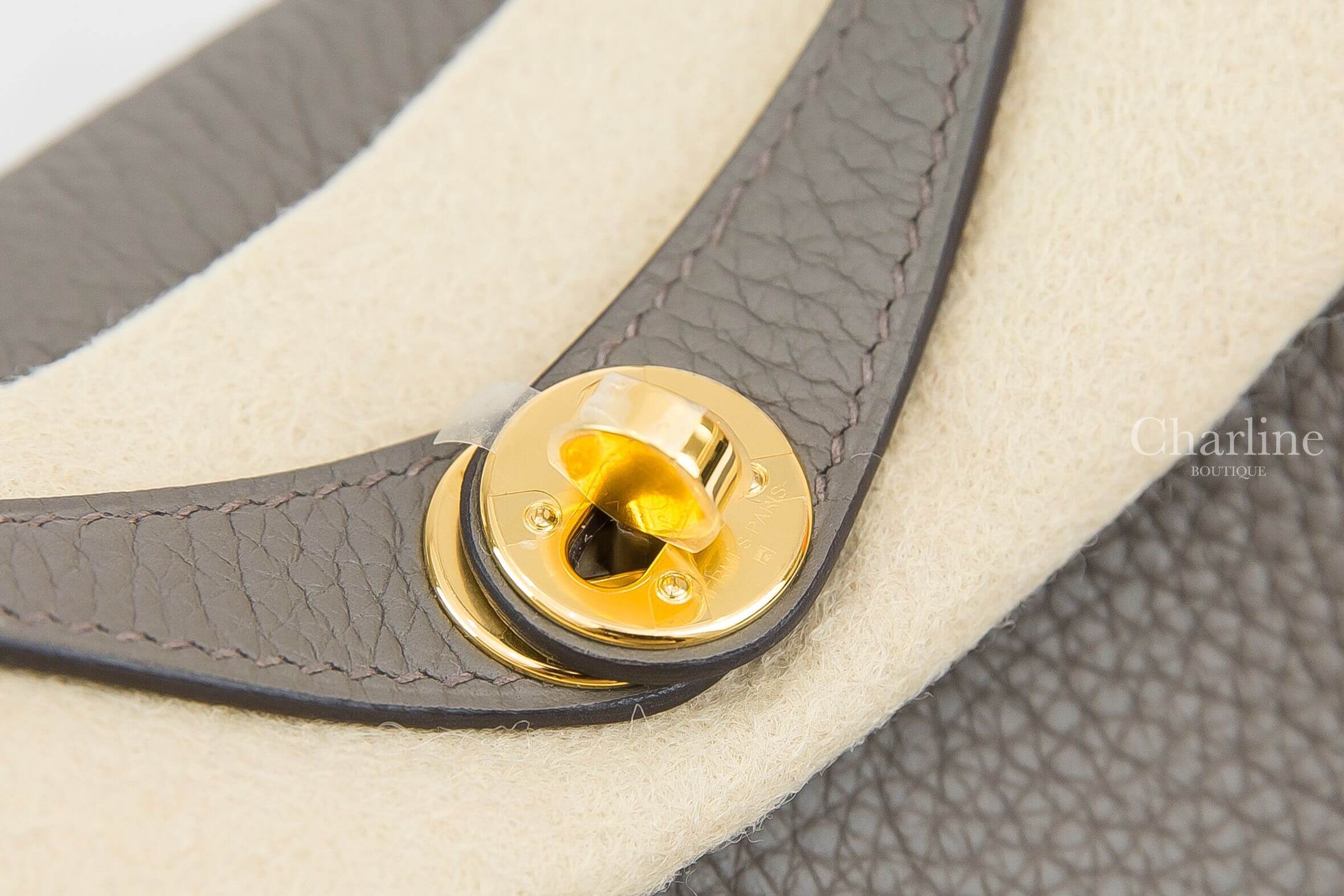 Hermès Lindy Mini 8F Etain Taurillon Clemence 錫器灰金釦