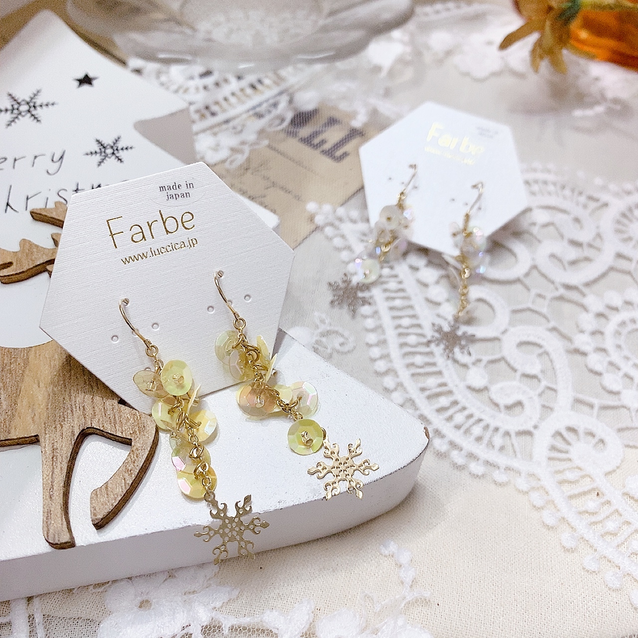 珠片雪花耳環 (網站限定優惠)