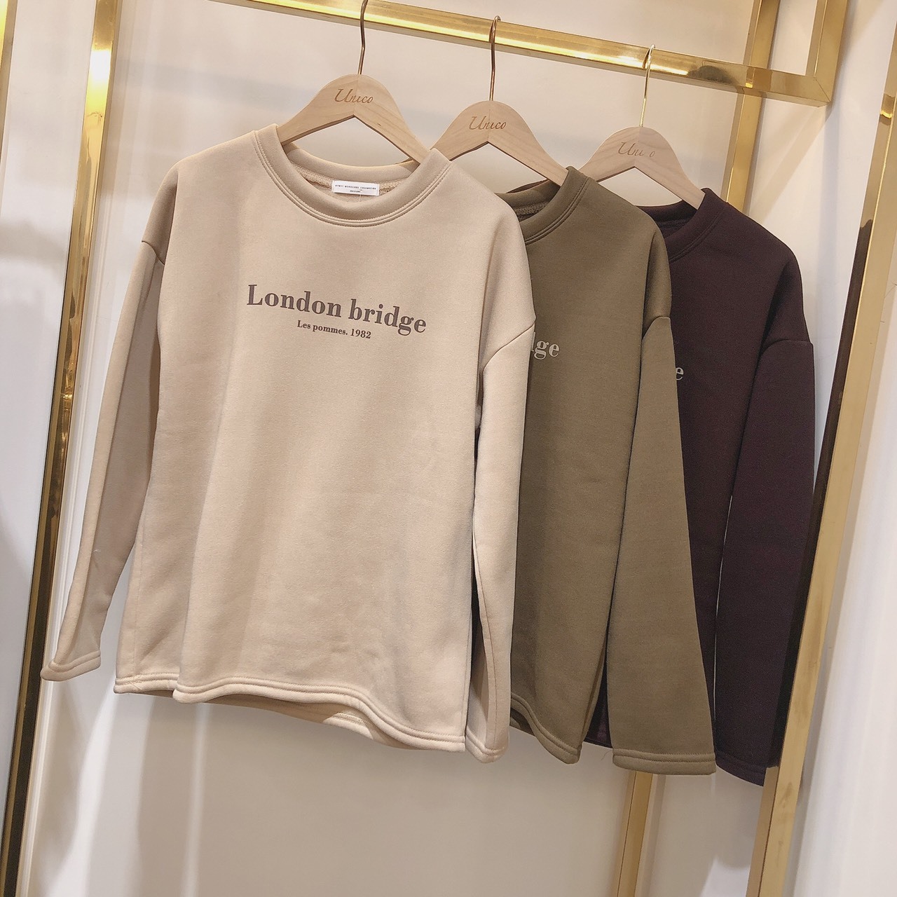 正韓字母內刷毛T/三色