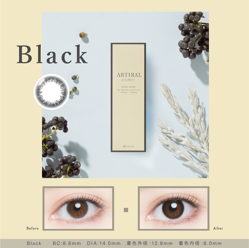 ARTIRAL 每日即棄有色隱形眼鏡(1DAY)  Black