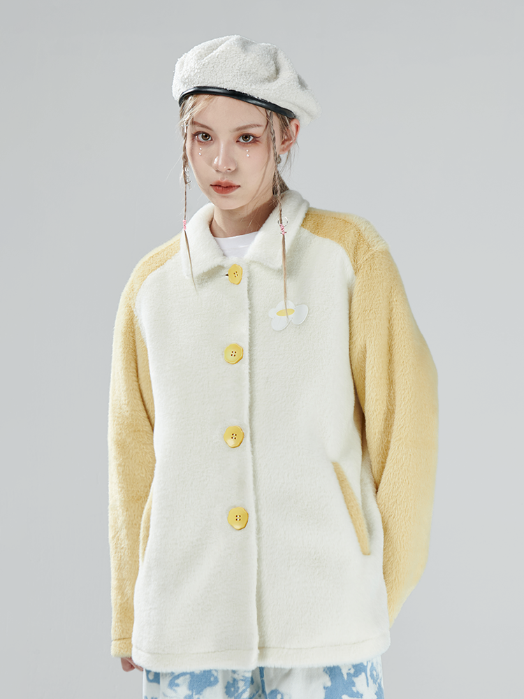 I DON‘T SMOKE 雞蛋花 翻領 厚外套 DONSMOKE Don’t Smoke