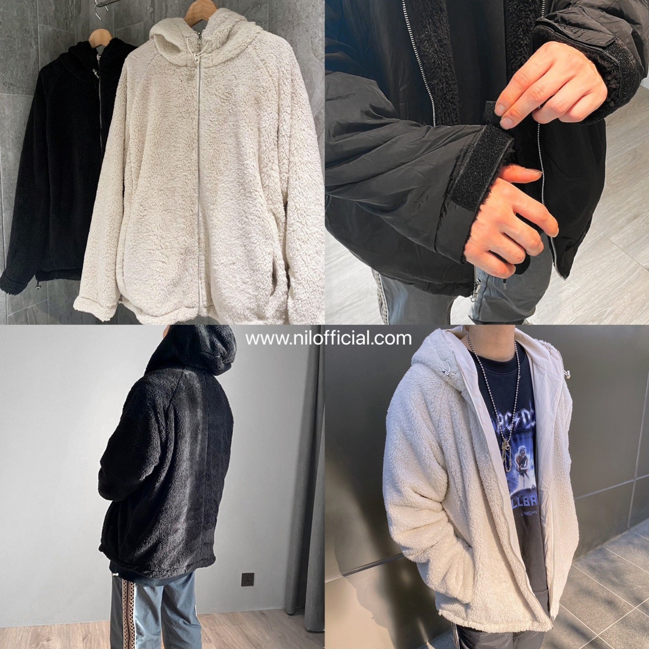 韓國爆款 羊羔毛 雙面穿 連帽外套 羊羔絨