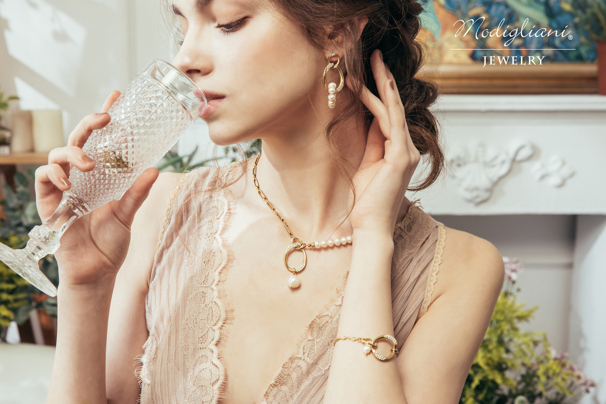 黃銅飾品,飾品,耳環,垂墜式耳環,天然珍珠,幾何,氣質