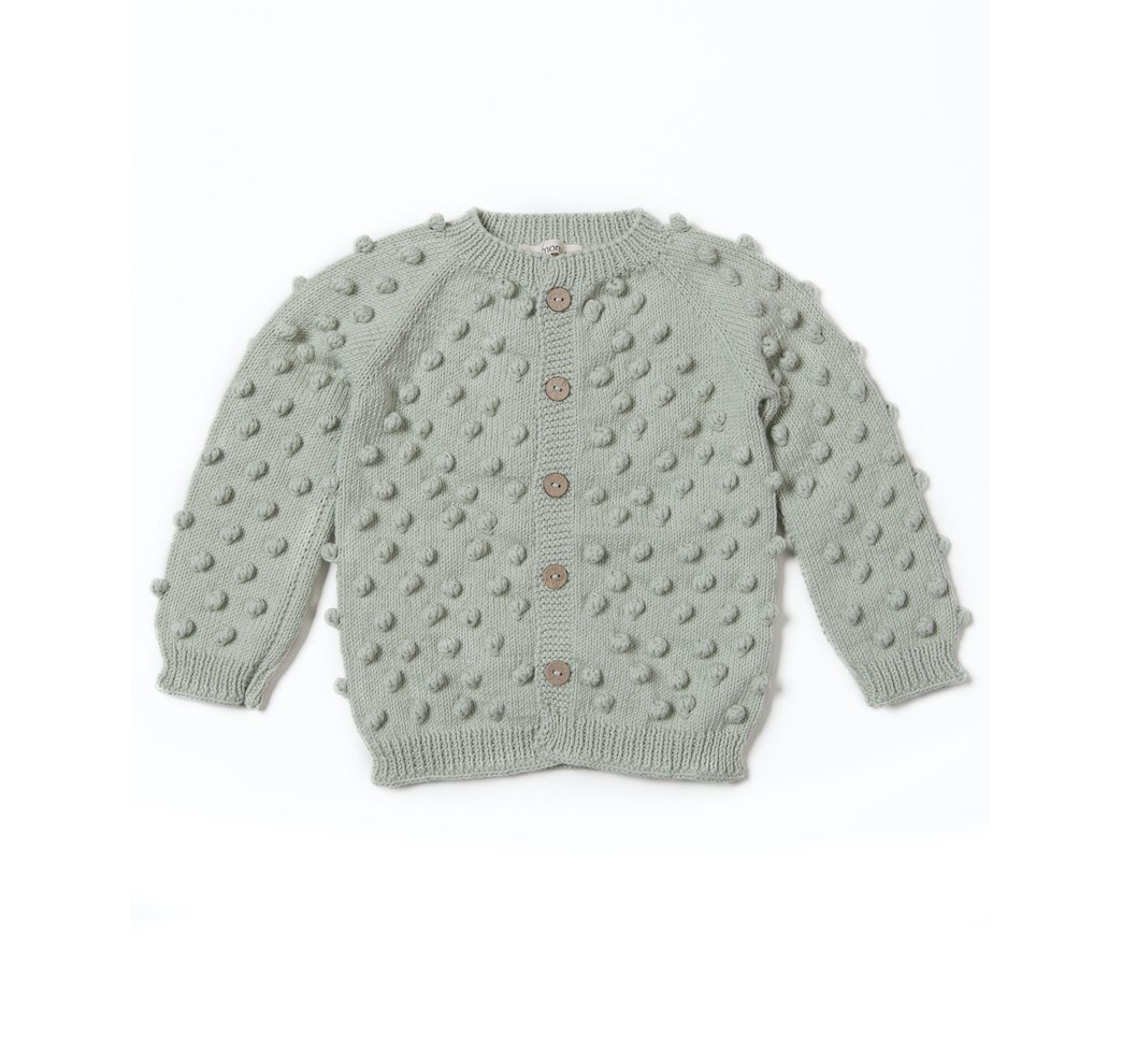 MINIMOM - 手工球球針織外套（Sage）