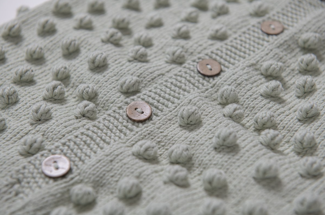 MINIMOM - 手工球球針織外套（Sage）