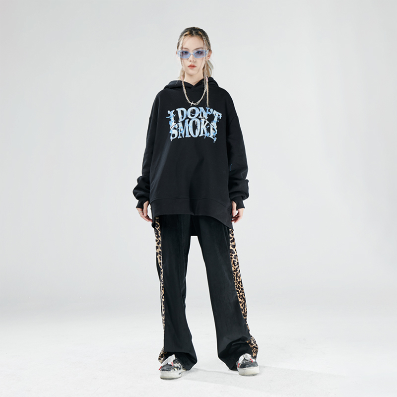 I DON‘T SMOKE 拼接 絲絨 豹紋褲 DONSMOKE Don’t Smoke