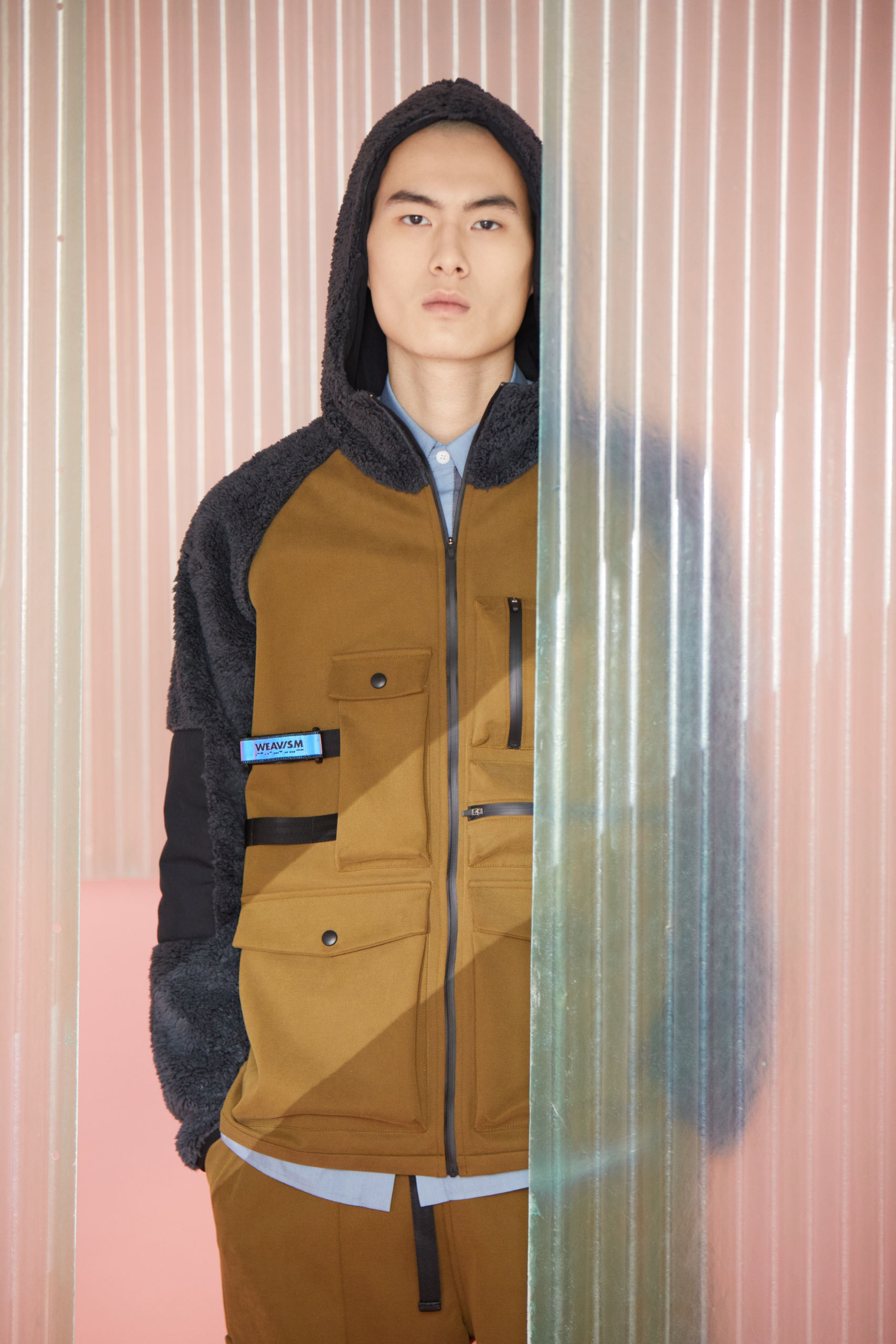 立體多袋連帽外套 - 橄欖綠