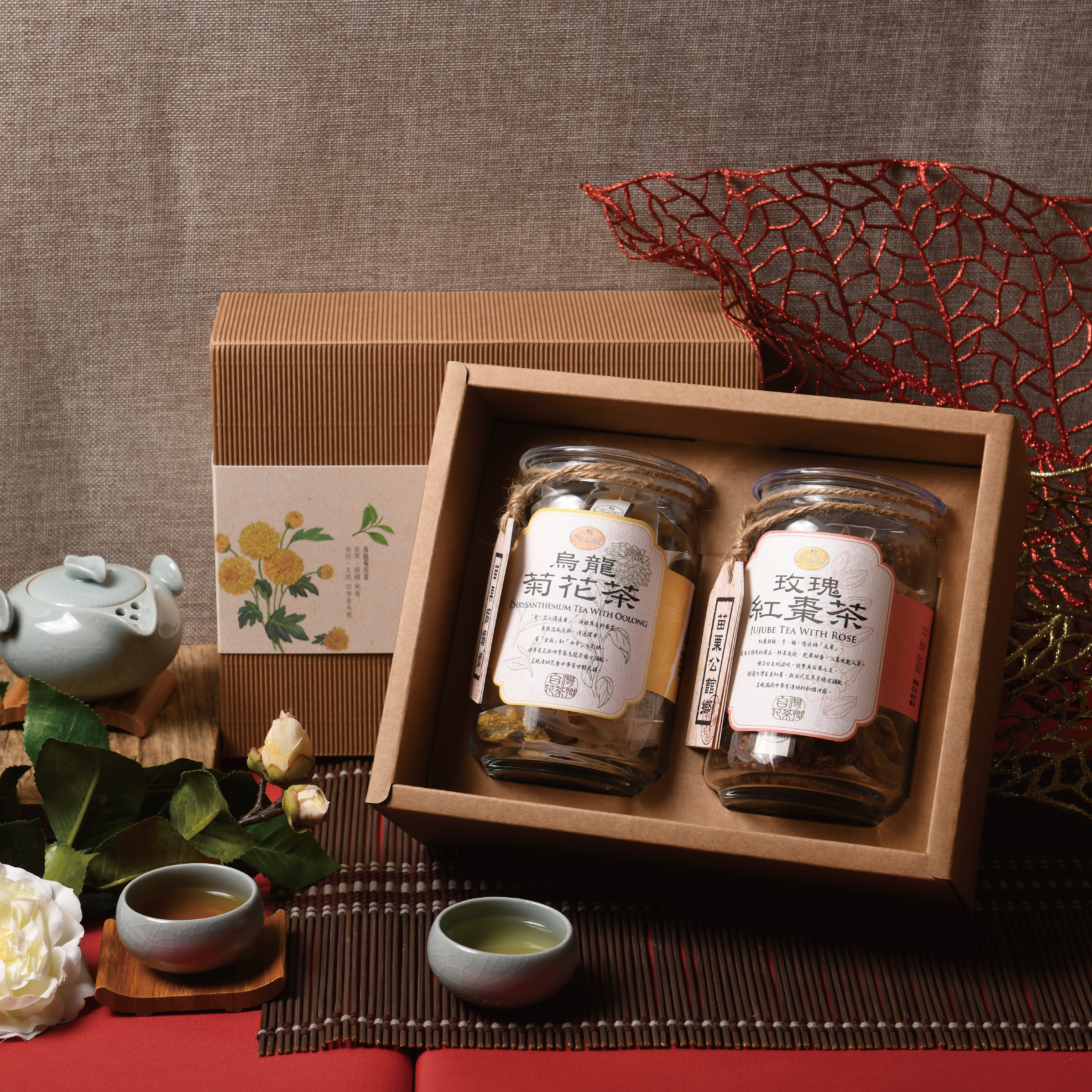 曼寧台灣花茶豐綵禮盒二款共40入