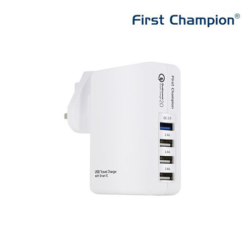 First Champion USB 旅行充電器 - QC2.0 - UTC408QC - 8A